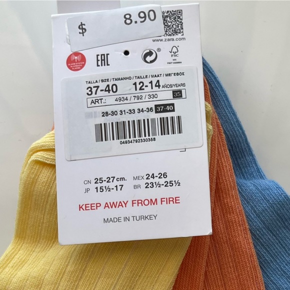 Zara 3-Pack of Ribbed Ankle Socks 12-14 years - Picture 4 of 5